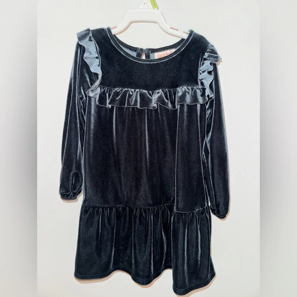Cat & Jack Black Velvet Dress